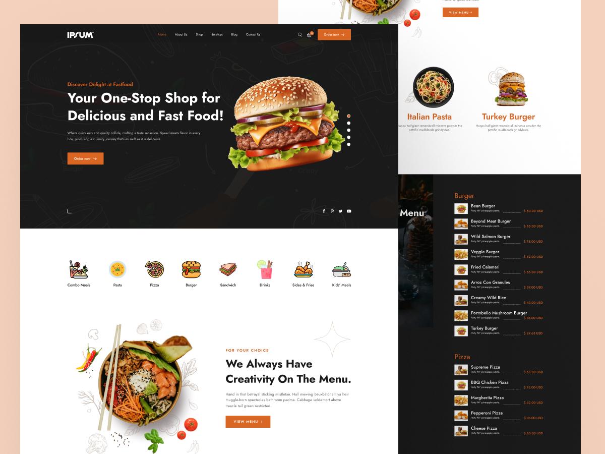 Website bán đồ ăn nhanh (fast food)